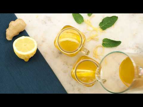 Turmeric Ginger Lemonade with Fresh Mint