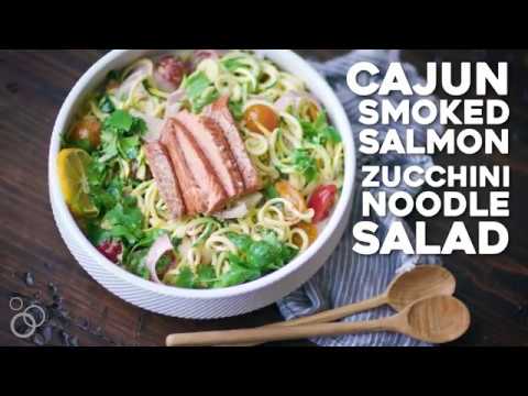 Low Carb Smoked Salmon Zucchini Noodles Salad