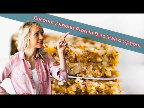 No Bake Coconut Almond Protein Bars (Paleo Option)