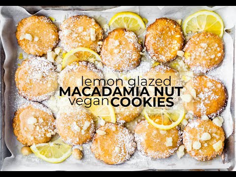 Lemon Glazed Macadamia Nut Cookies {vegan, paleo option}