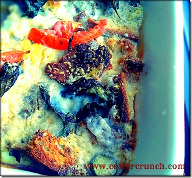 -persimmon and sage sausage bread pudding