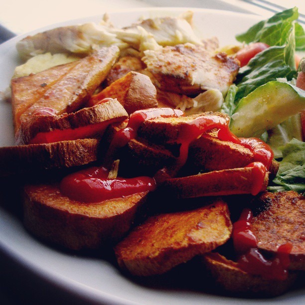 grilled sweet potato wedges