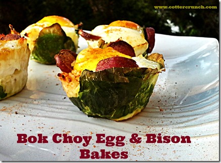 Bok Choy Egg and Bison Bakes