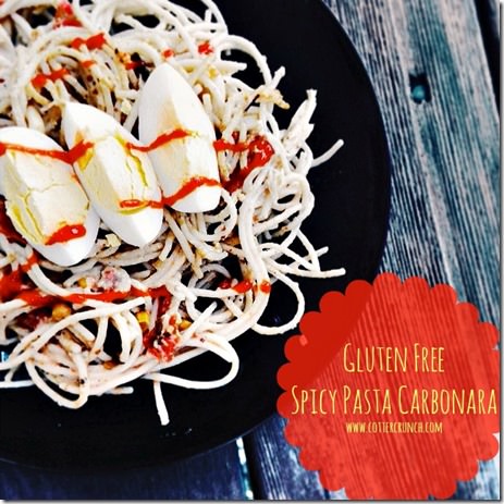 GF spicy pasta carbonara Pinterest