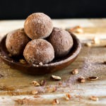 mexican chocolate walnut protein bites. gluten free and grain free! No bake and great for snacking!