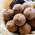 Gluten Free and Dairy free orange dark chocolate chip snack bites. Packed full of healthy fats, protein, and great for holidays, halloween, desserts, or healthy snacking! #cottercrunch