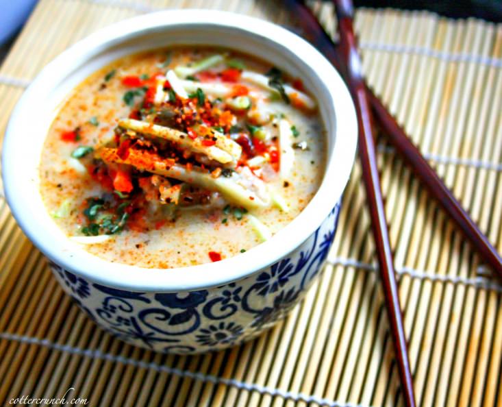 Tasty Thai Coconut cabbage soup! Made with simple ingredients. This Paleo Thai soup is delicious and vegan friendly. -