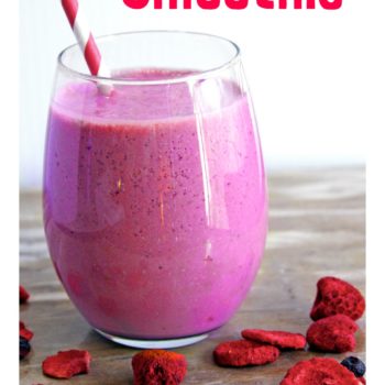 A cheesecake protein smoothie makes the perfect healthy breakfast! Cold, creamy, and packed with fruit and protein (but NO protein powder), this breakfast smoothie recipe tastes like dessert! 