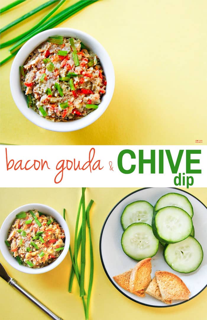 This gluten free bacon and smoked Gouda cheese dip recipe comes together quickly and is the perfect low carb appetizer or snack.