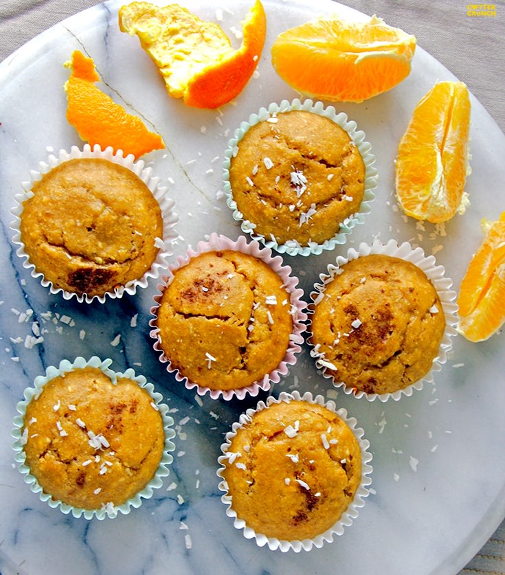 tropical orange coconut oat muffins