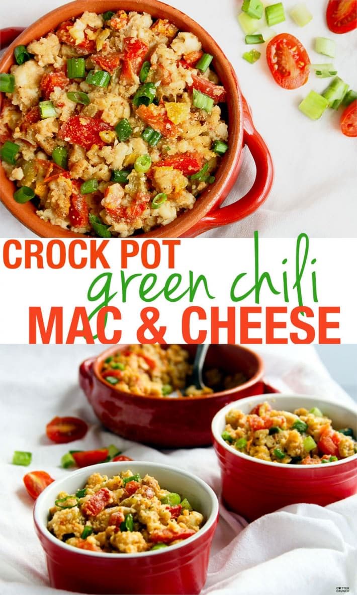 Looking for kid friendly, gluten free crock pot recipes? Look no more! This Green Chili White Cheddar Mac and Cheese is an easy, cheesy family favorite! It's a perfect week night dinner.