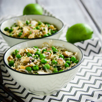 Spring Pea and Onion Gluten Free Noodle Bowls