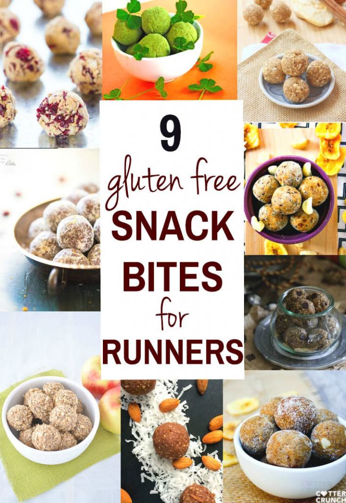Nine gluten free energy snack bites that are great fuel for runners! Natural energy to fuel you for a run or even sustain you after! www.cottercrunch.com