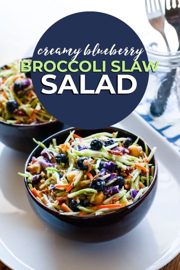 Creamy Blueberry Broccoli Slaw Salad