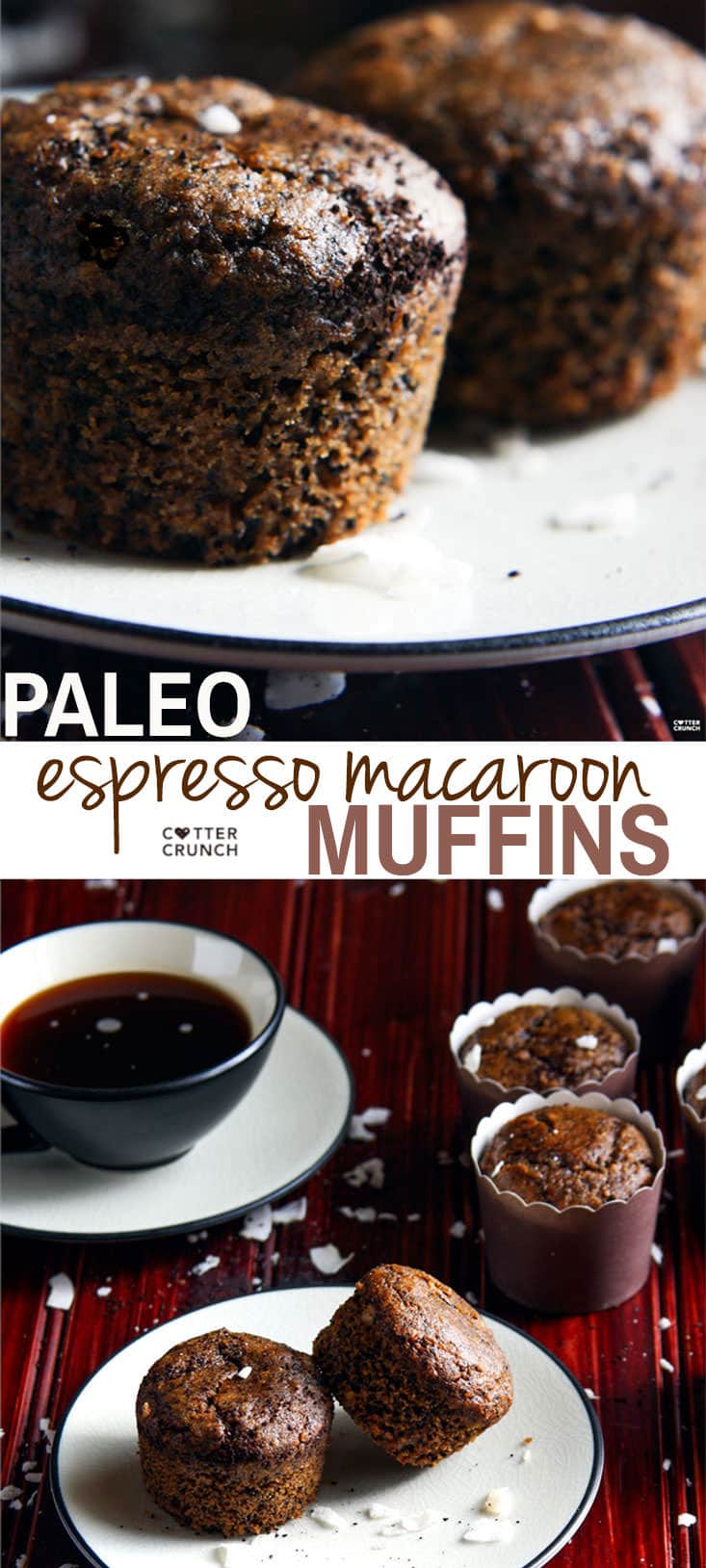 A Light and Healthy Dessert For Coffee Lovers! Paleo Espresso Macaroon Muffins . @cottercrunch
