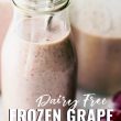 frozen grape smoothie in bottle with title