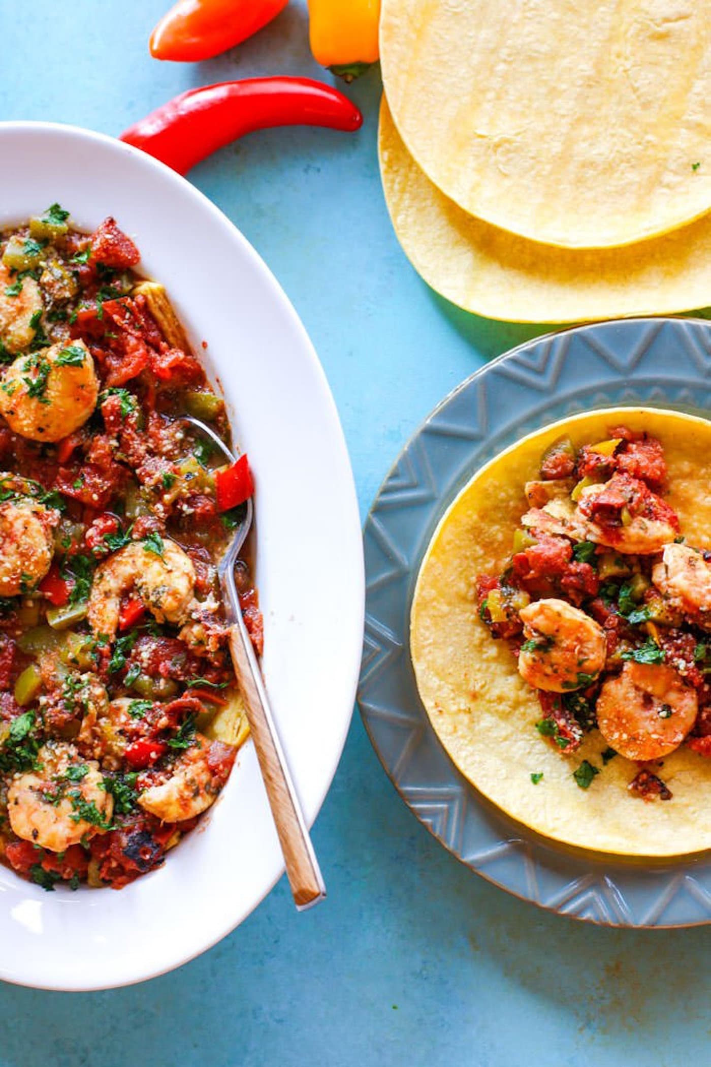 Gluten Free Crock Pot Fire Roasted Shrimp Tacos! We love making crock pot tacos. This recipe requires little prep, but produces tons of flavor and nutrients! Great for busy days and easy dinners! #cottercrunch.com