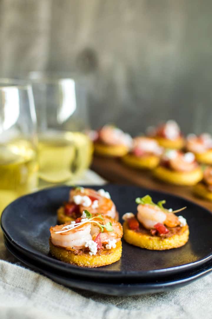 Cheesy Shrimp Polenta Bites – Great appetizer for party!