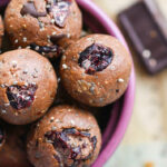 Double the chocolate, double the fun! Double Chocolate Cherry Chia bites are a healthy way to satisfy your sweet tooth while getting an extra boost of omegas and fiber. These bites are grain free, easy to make, vegan friendly, protein packed, and the perfect balance of chocolate and fruit! #cottercrunch