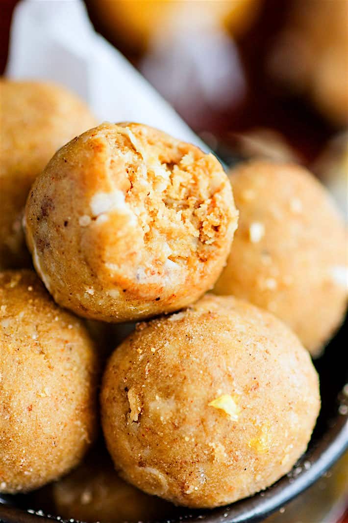 Grain Free no bake coconut peanut butter butterscotch bites! These healthy dessert bites are easy to make and made with natural ingredients! They are the perfect butterscotch "candy" snack for Holiday parties. Make as a dessert, snack food, or just for satisfying a serious sugar craving! Gluten free and Vegan friendly.