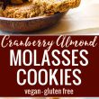 Vegan Cranberry Almond Molasses Cookies Pinterest Image