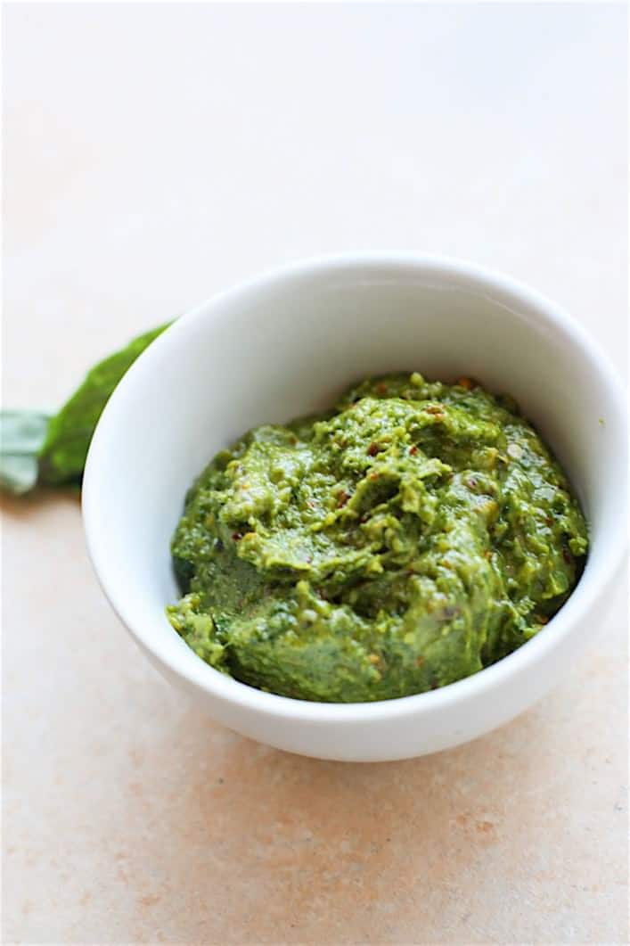 Spicy Thai Pesto for Chicken Noodle Bowls! Dairy free and easy to make!