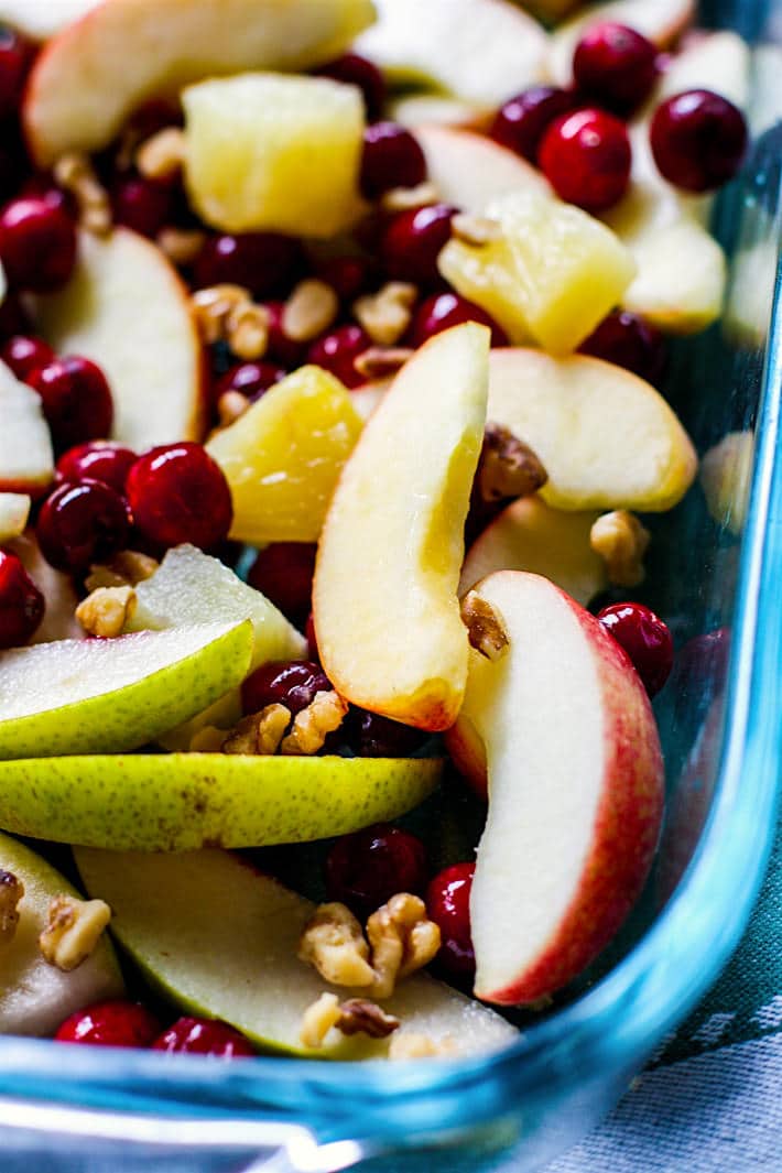 Easy Spiced Hot Fruit Bake! A nutritious dish to add to your Christmas or New Year's Brunch!