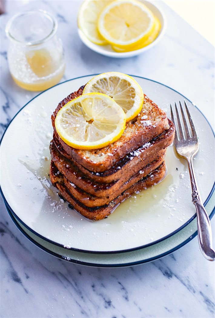 plate of Honey Lemon and Vanilla Gluten Free French Toast