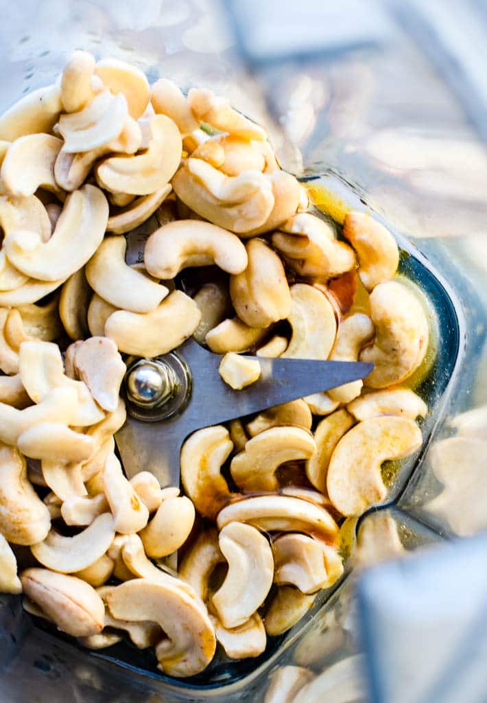 Raw cashews for making cashew butter, cream, and cream cheese vegan frosting!