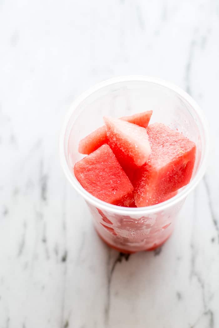 Sparkling Frozen Fruit Smoothie with frozen watermelon