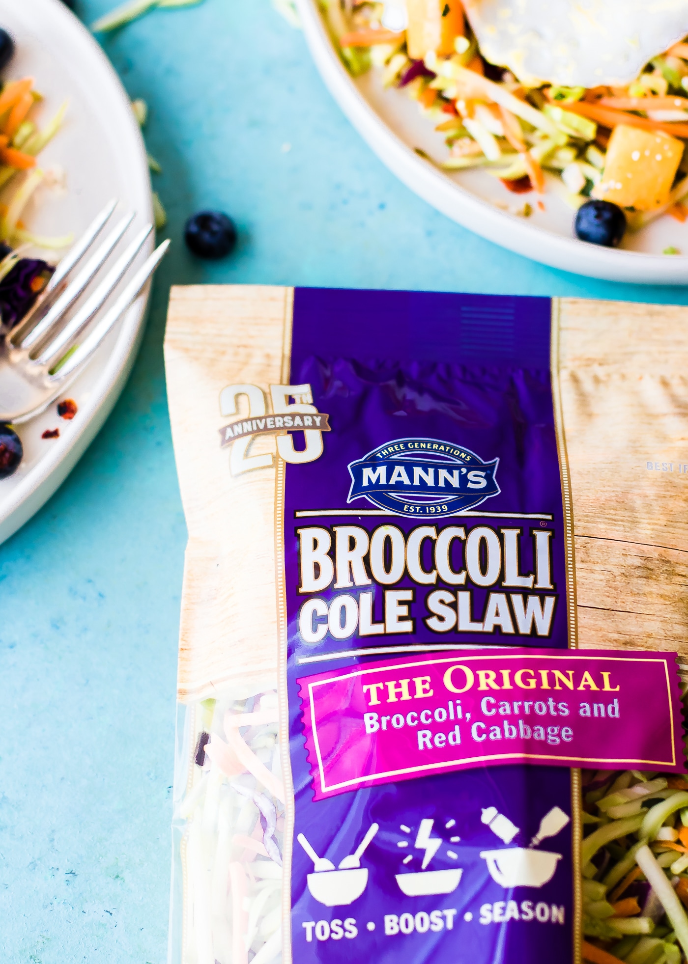 paleo warm breakfast salad with Mann's broccoli cole slaw. #whole30 #eatclean