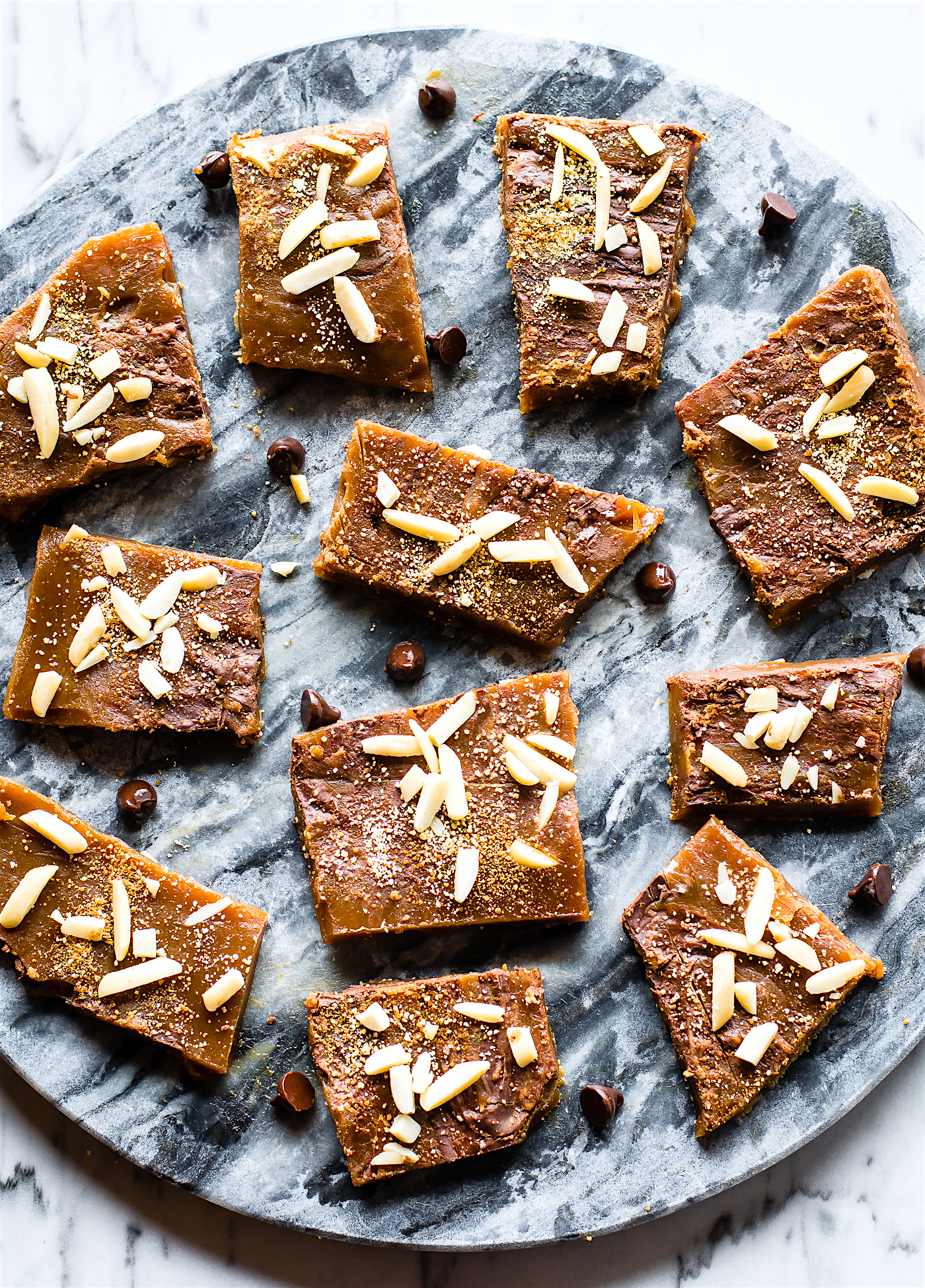 pieces of homemade paleo toffee with nuts