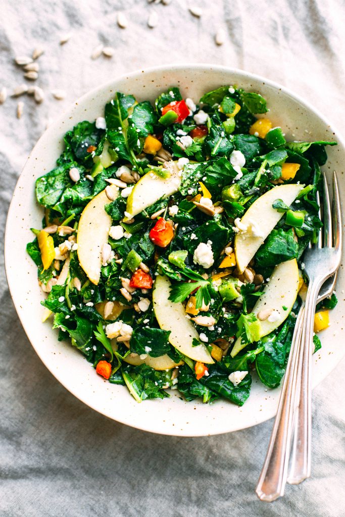 Pear Goat Cheese Kale Salad