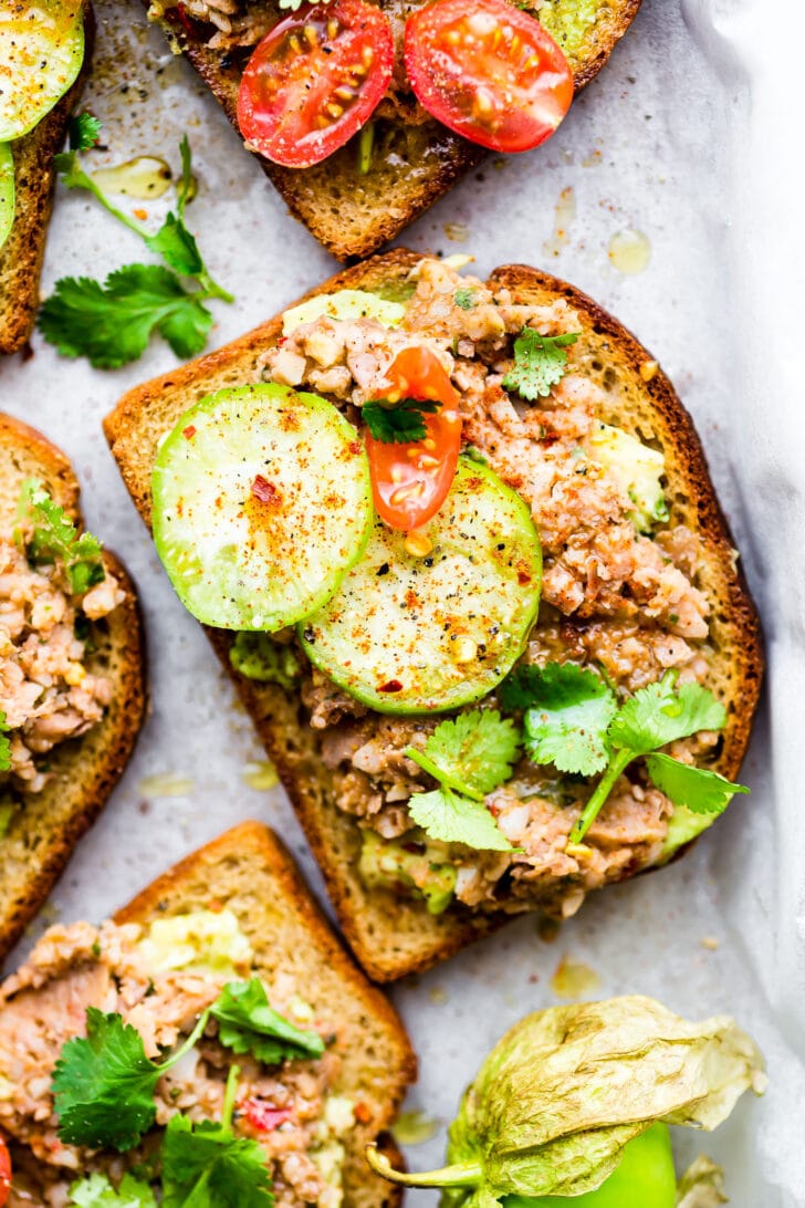 Smashed Mexican Beans Avocado Toast