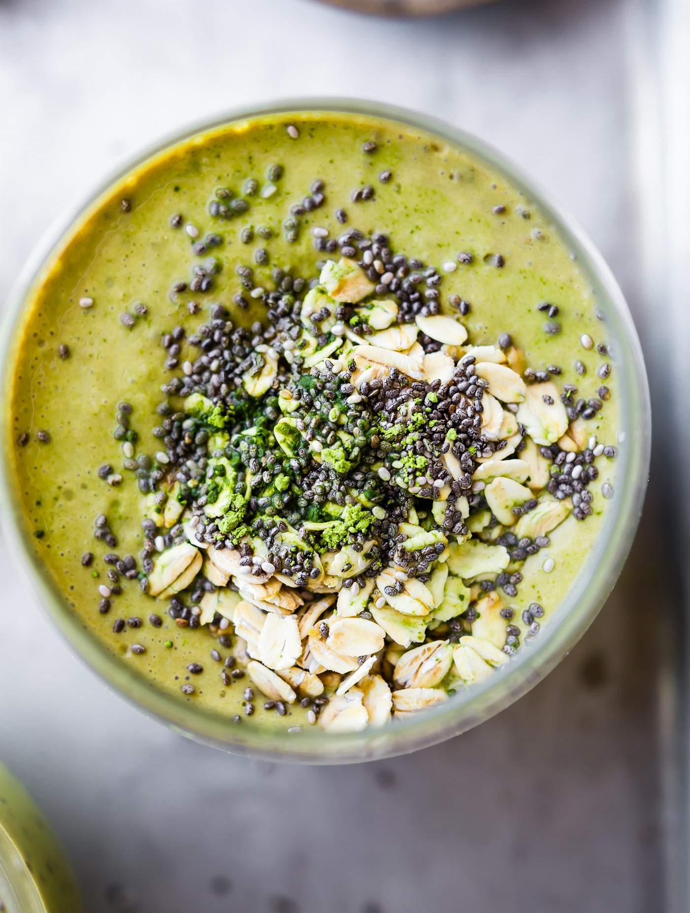 This Chia Matcha Overnight Breakfast Smoothie is a great way to start the day! An energizing Make ahead smoothie packed with antioxidants, fiber, and probiotics! Just blend it up that green goodness the night before and enjoy the next morning.