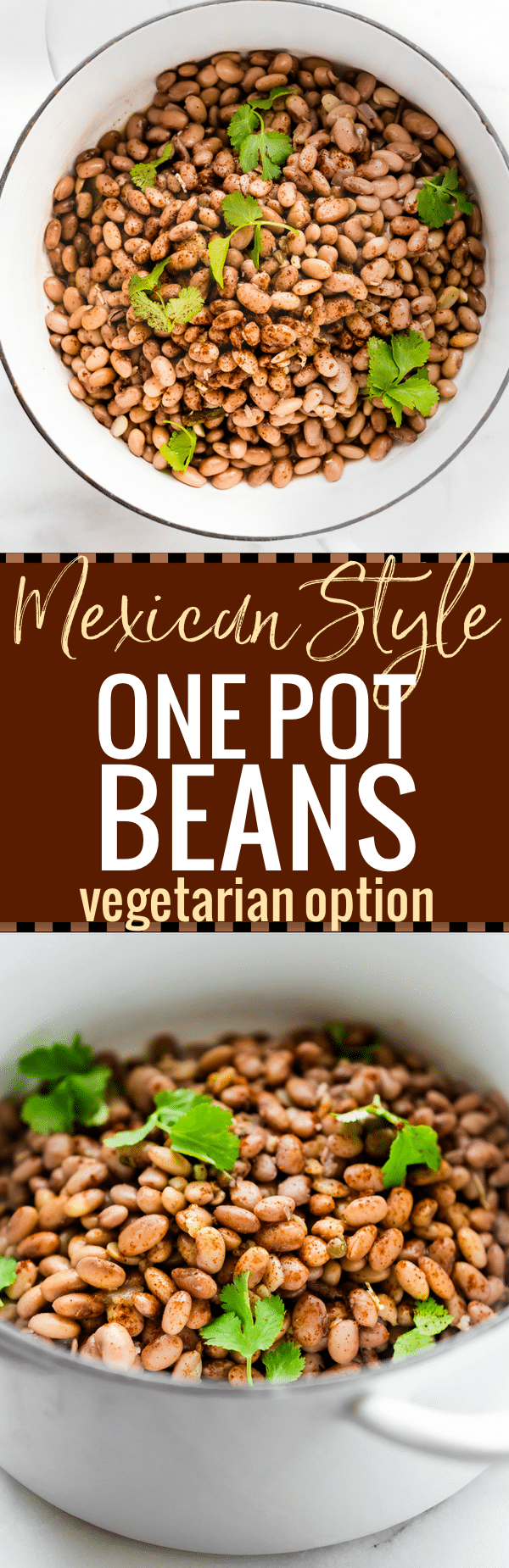 How to make Mexican Style One Pot Beans . This Mexican Pinto Beans recipe is slow cooked with Mexican spices and vegetables! Vegetarian option, healthy, and gluten free! An Easy to follow one pot recipe