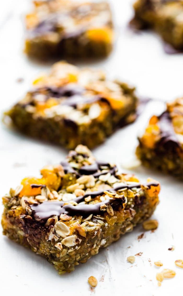 nut free and dairy free apricot oat protein bars