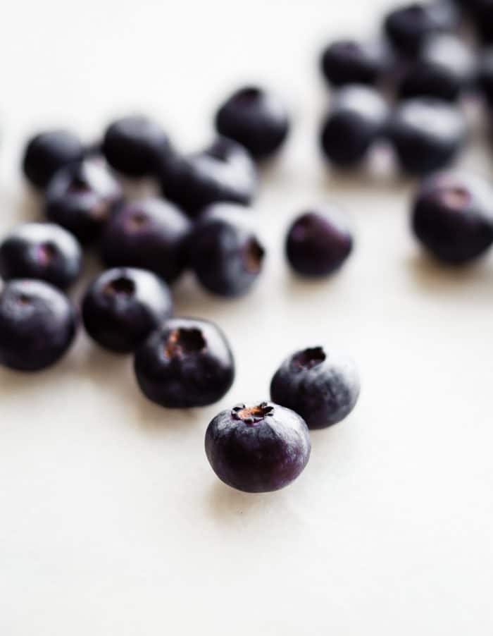wild blueberries on a white background