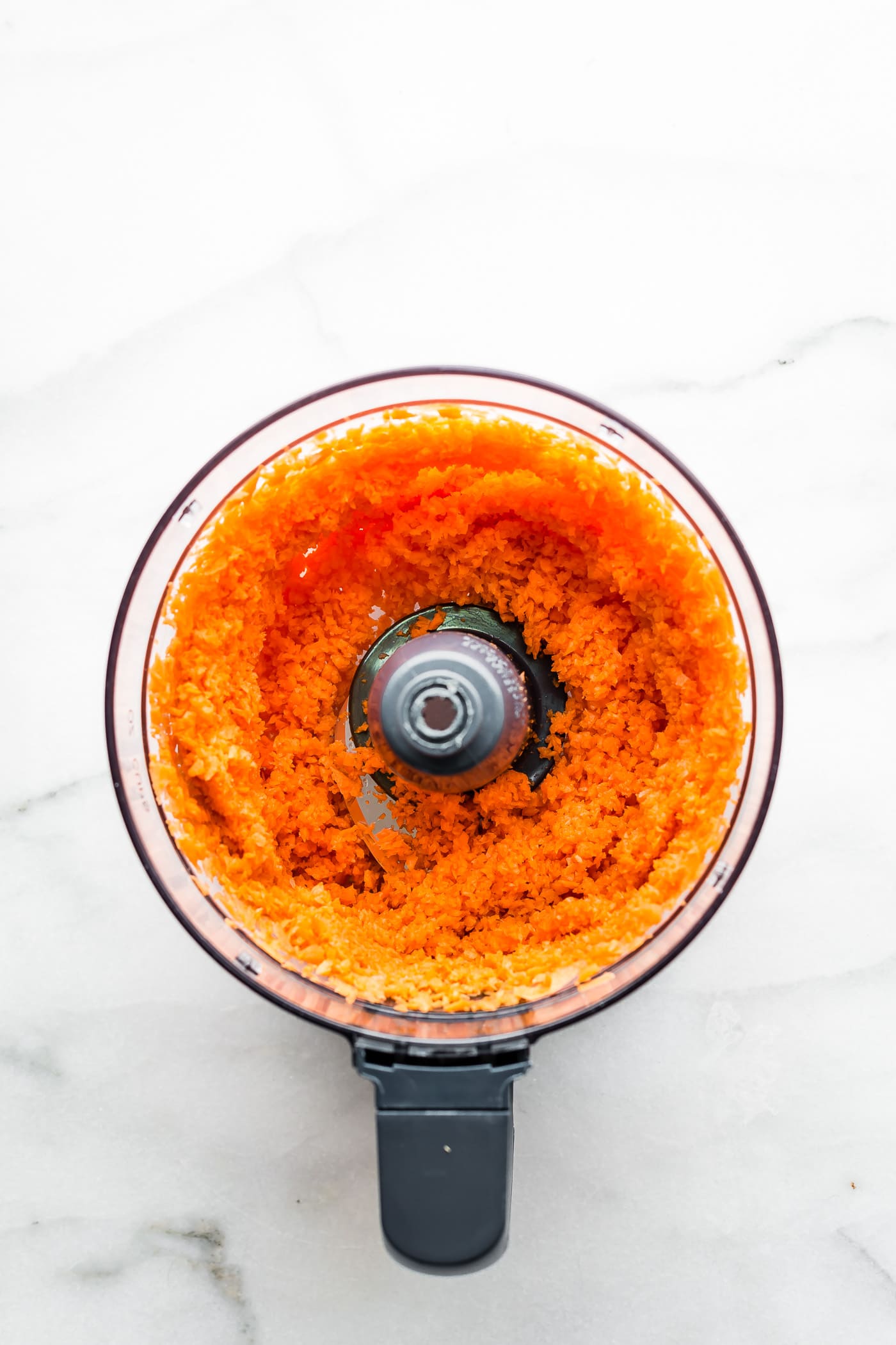 making carrot rice in food processor