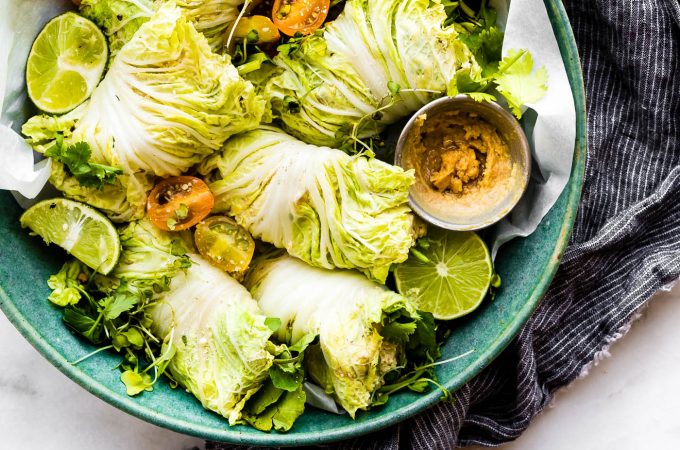 gluten free leftovers meal idea - Miso Mango Chicken Salad Wraps