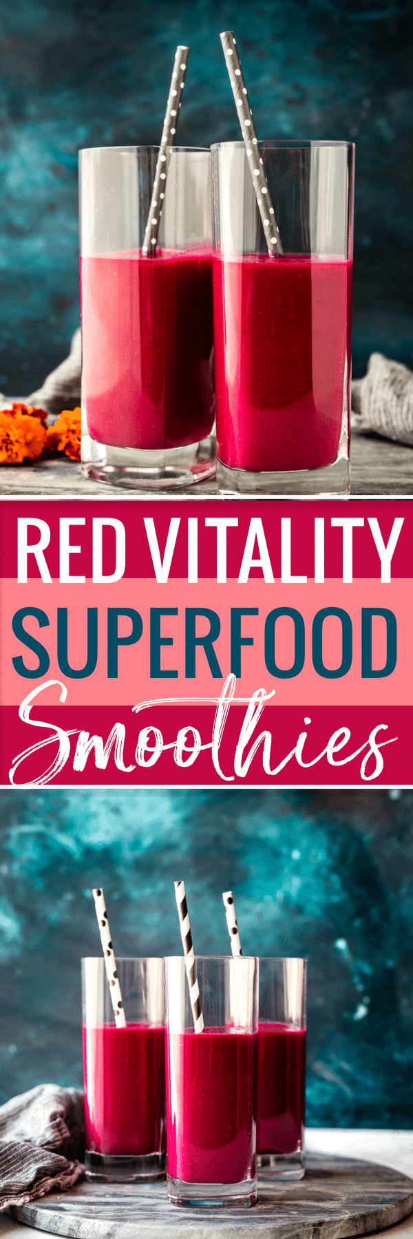 RED VITALITY SUPERFOOD SMOOTHIES! Packed with nutrient dense ingredients to boost energy and overall Health! Made with creamy almond coconut milk, tropical fruits, and hidden veggies. Paleo, and vegan friendly! #silksmoothies