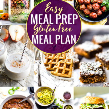 These easy meal prep recipes are perfect for a gluten free meal plan. By prepping ahead, you can prepare healthy gluten-free meals easily, without a hassle! Use these healthy and easy meal prep recipes to have breakfast, lunch, dinner, and snacks or desserts ready to go when you are!