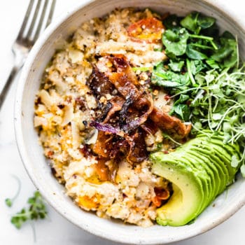 bowl of Savory Slow Cooker Oatmeal