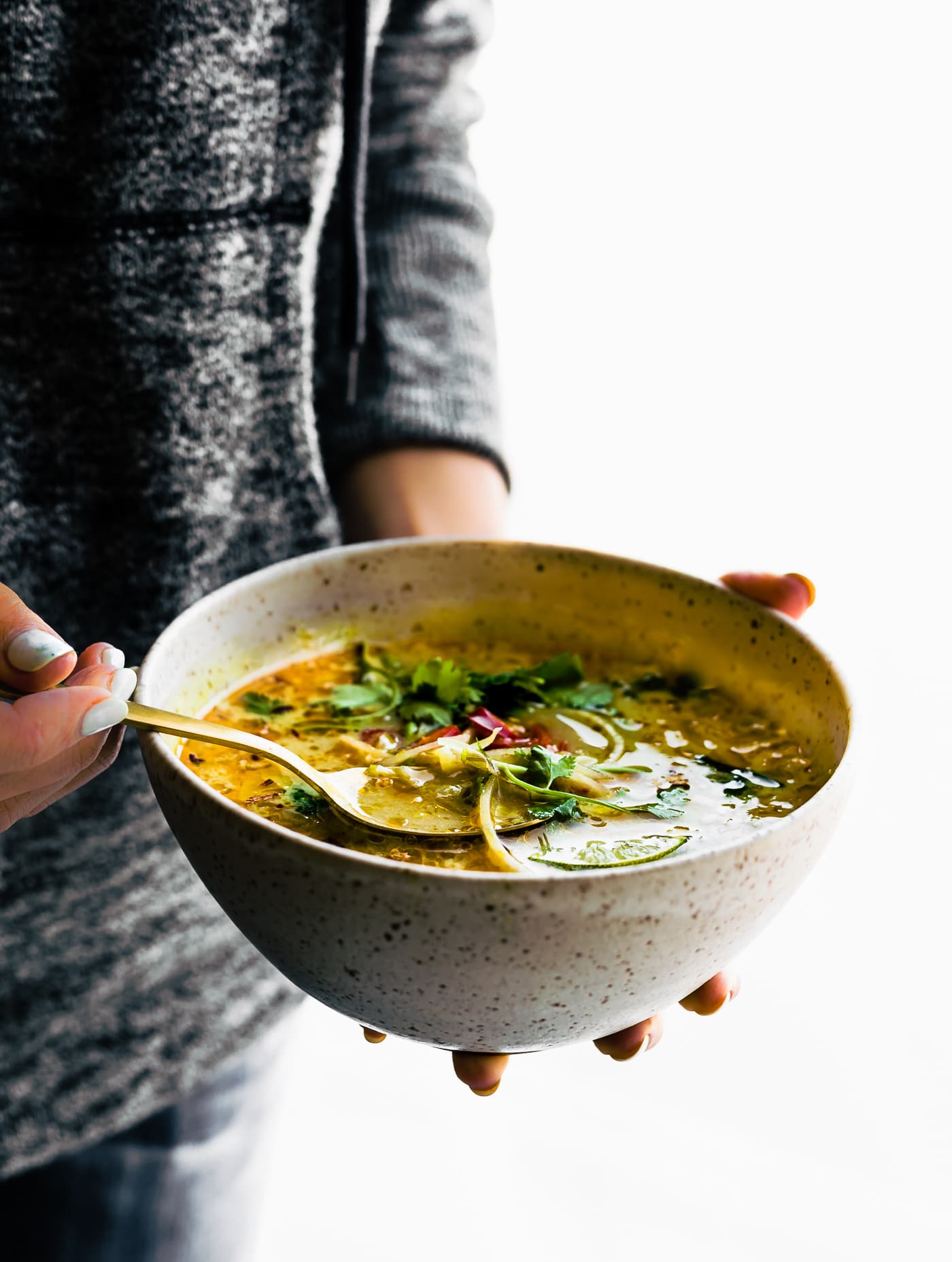 Easy Thai coconut soup with coconut milk and cabbage. This nourishing Thai soup is quick to make with simple ingredients. Low Carb, Paleo & Vegan friendly.