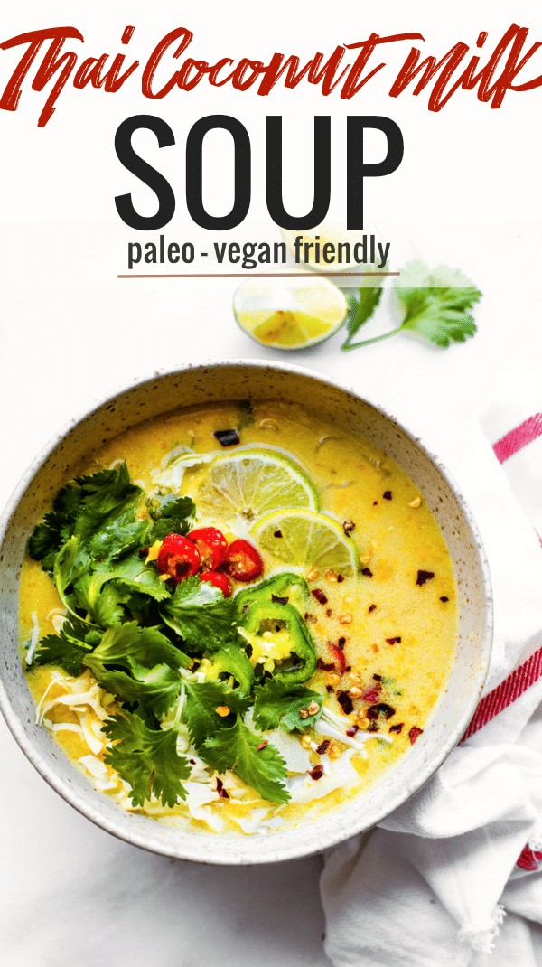 Thai Coconut Milk Cabbage soup packed with flavor and nourishment! A Thai Coconut Paleo soup recipe made with real ingredients; coconut milk, cabbage, lemongrass, broth, curry, and Thai Chili peppers. It is quick to make, plus it keeps you warm during winter! Low carb, Vegan friendly.
