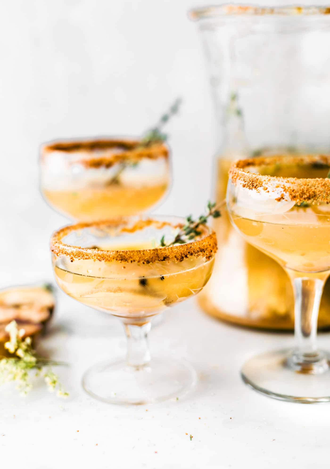 Celebrate the season with these Honey Roasted Pear Sparkling Cocktails and Mocktails! The easiest festive cocktails made with sparkling wine, champagne, or grapefruit juice, then blended with a honey roasted pear puree, honey, cinnamon and nutmeg, and a touch of vanilla! Simple, light, delicious.