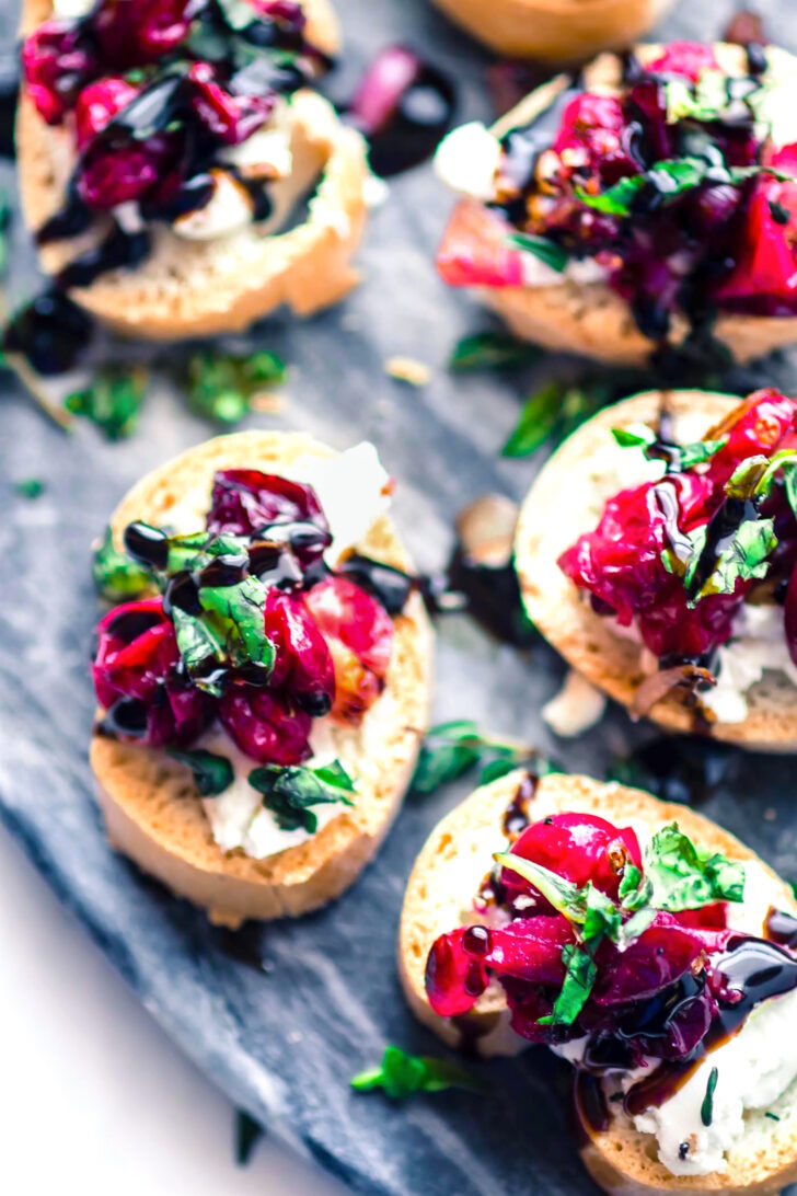 Cranberry Goat Cheese Gluten Free Crostini Appetizers