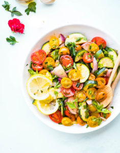 gluten free herb tomato zucchini salad - 30 minute meals for lunch