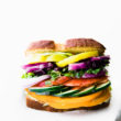 veggie sandwich on white counter