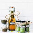 preserving herbs in bottle and jars